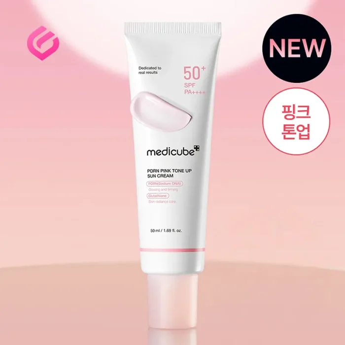 کرم ضدآفتاب روشن‌کننده مدیکیوب مدل PDRN Pink Tone Up اصلی