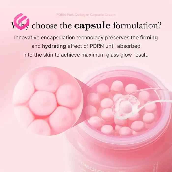 کرم سفت کننده و بازسازی پوست مدیکیوب PDRN Pink Collagen Capsule Cream